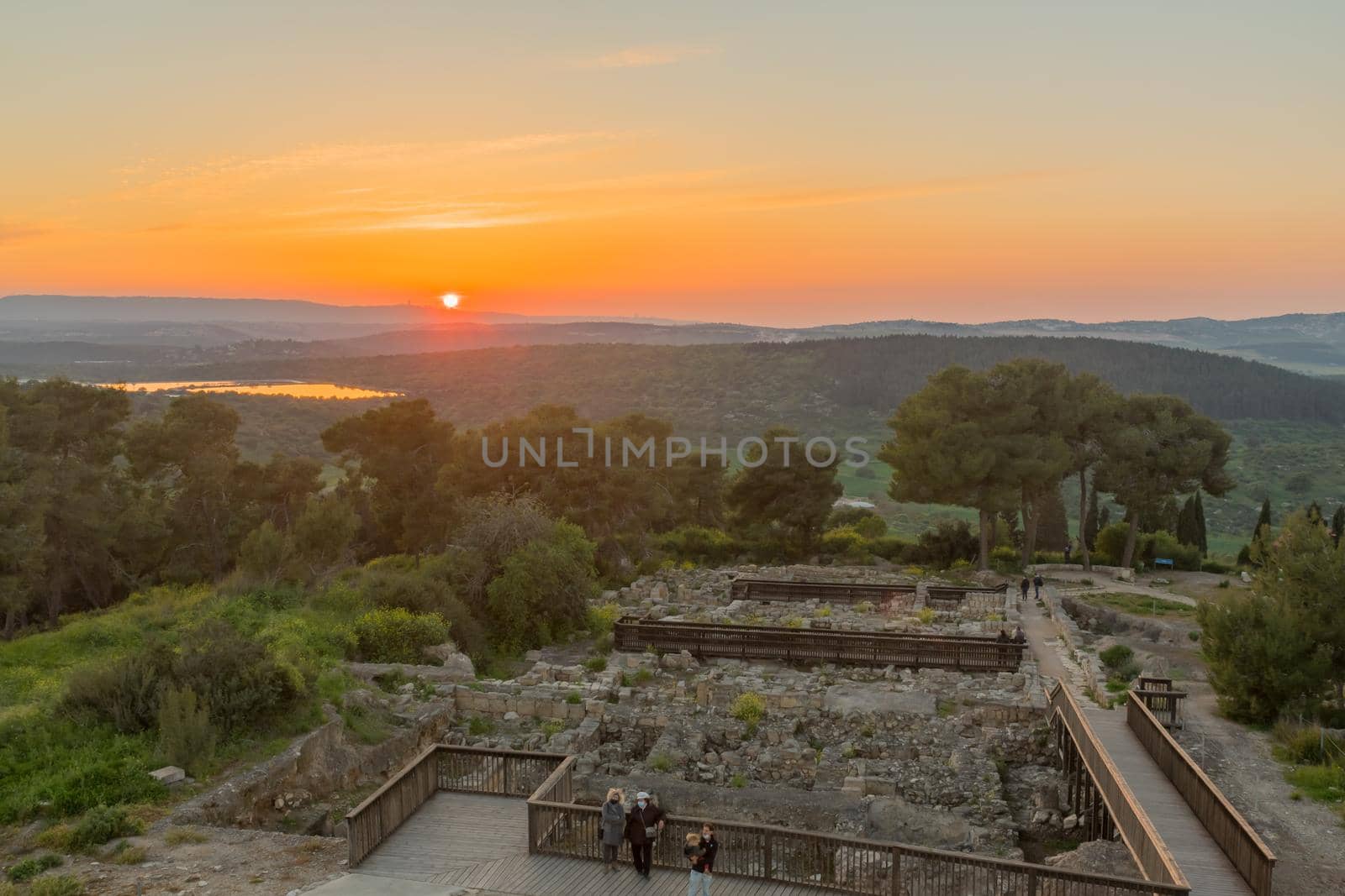 Sunset view of ancient ruins in Tzipori, and landscape by RnDmS