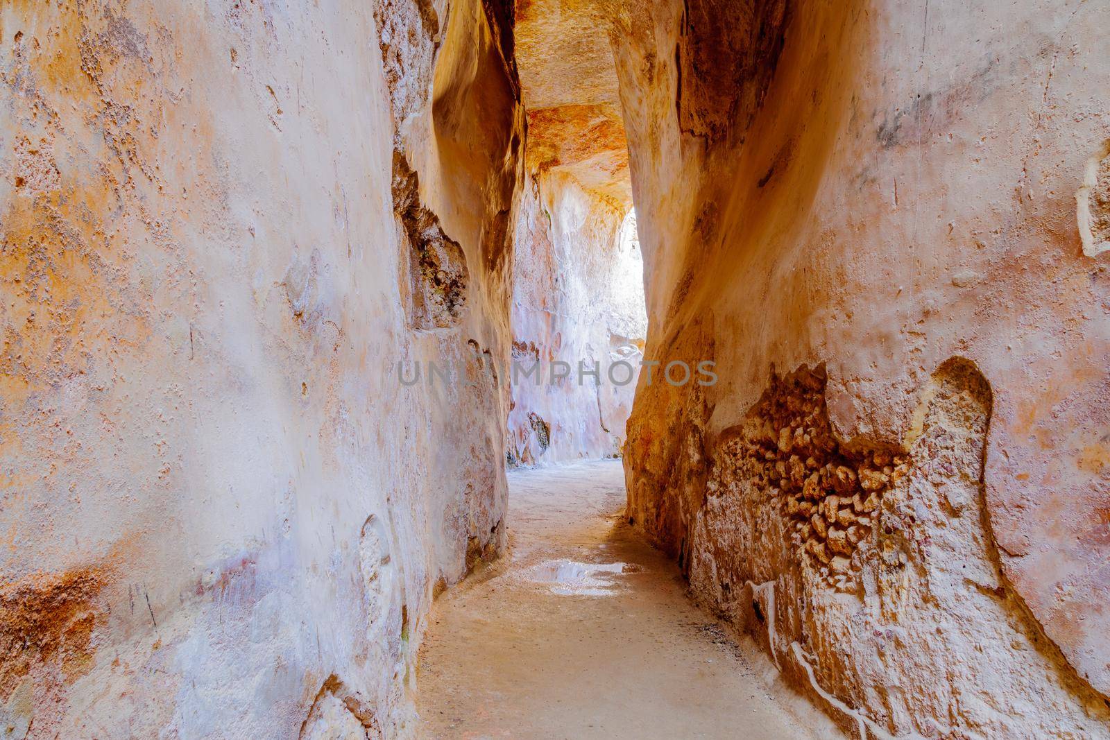 View of an ancient Roman era water reservoir, in Tzipori National Park, Northern Israel