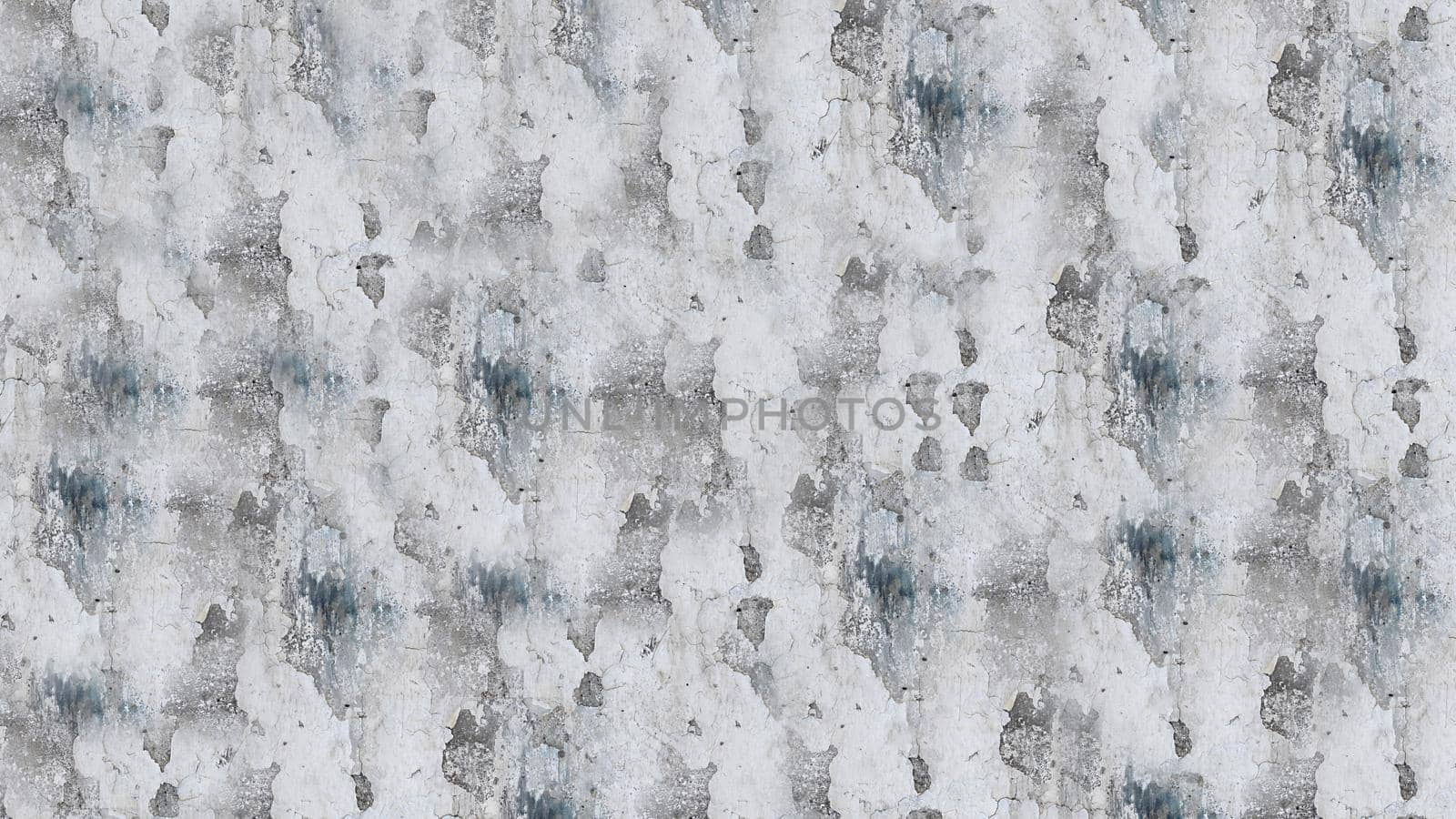 Outdoor concrete white wall with cracked and flaked surface close up