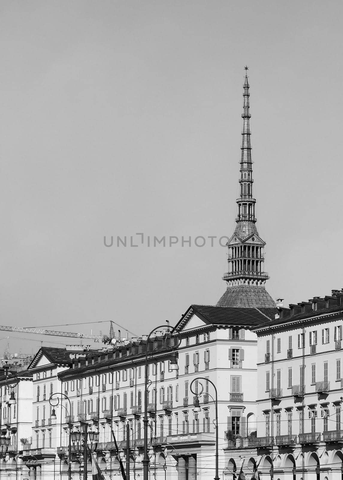 Mole Antonelliana in Turin in black and white by claudiodivizia
