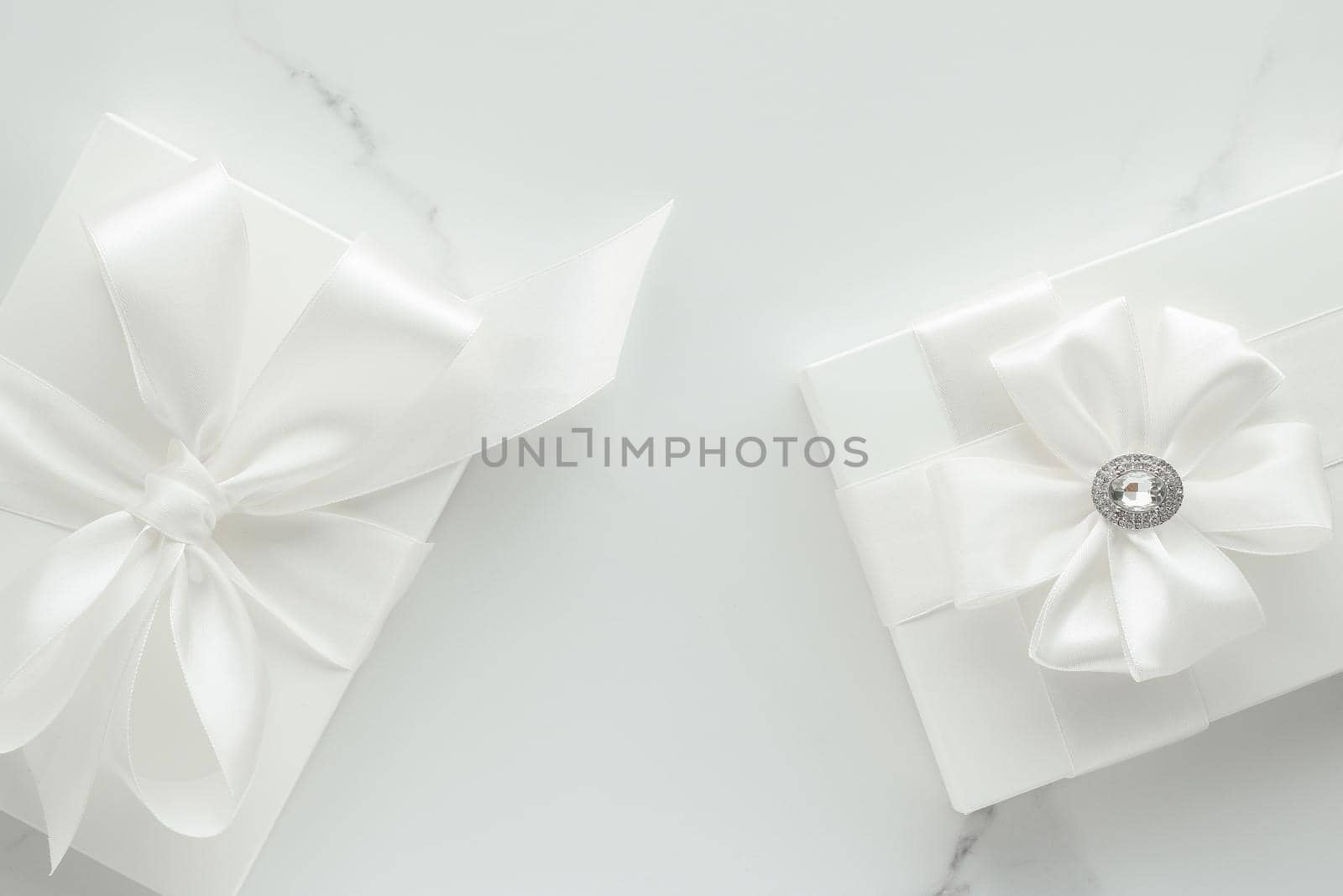 Romantic celebration, lifestyle and holiday present concept - Luxury wedding gifts on marble