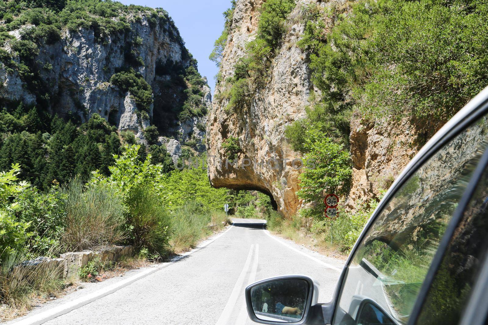 Taygetos Mountain road in the rocks between Kalamata and Sparta