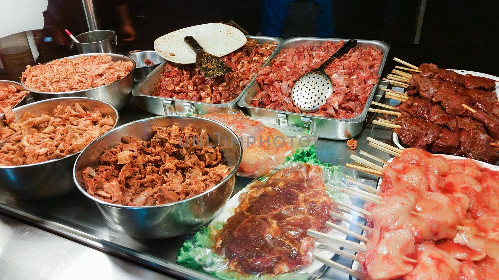 Anticuchos seller in the street of Lima - Peru