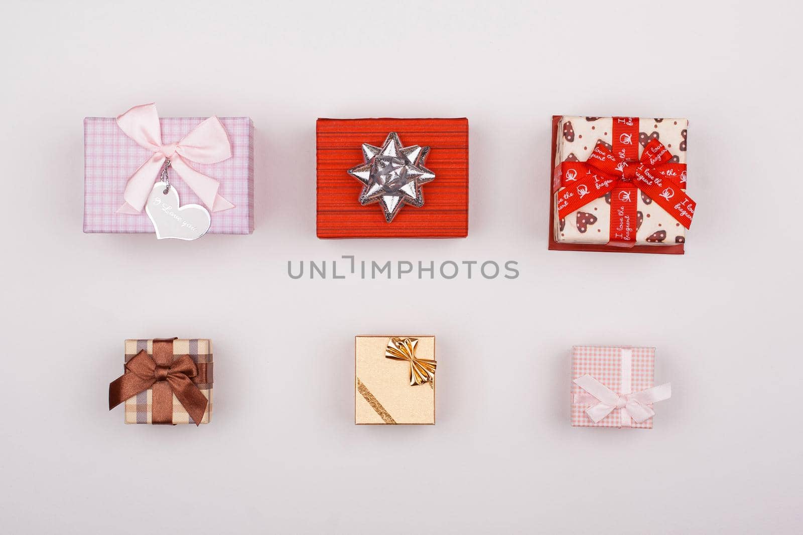 Assembling gifts lie on a white background. by alones