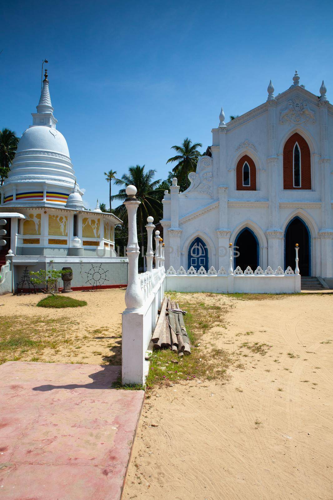 Old Buddhist temple complex of Sri Pushparama Maha Viharaya, near Balapitiya, Welitara Region, Southern Province, Sri Lanka, Asia