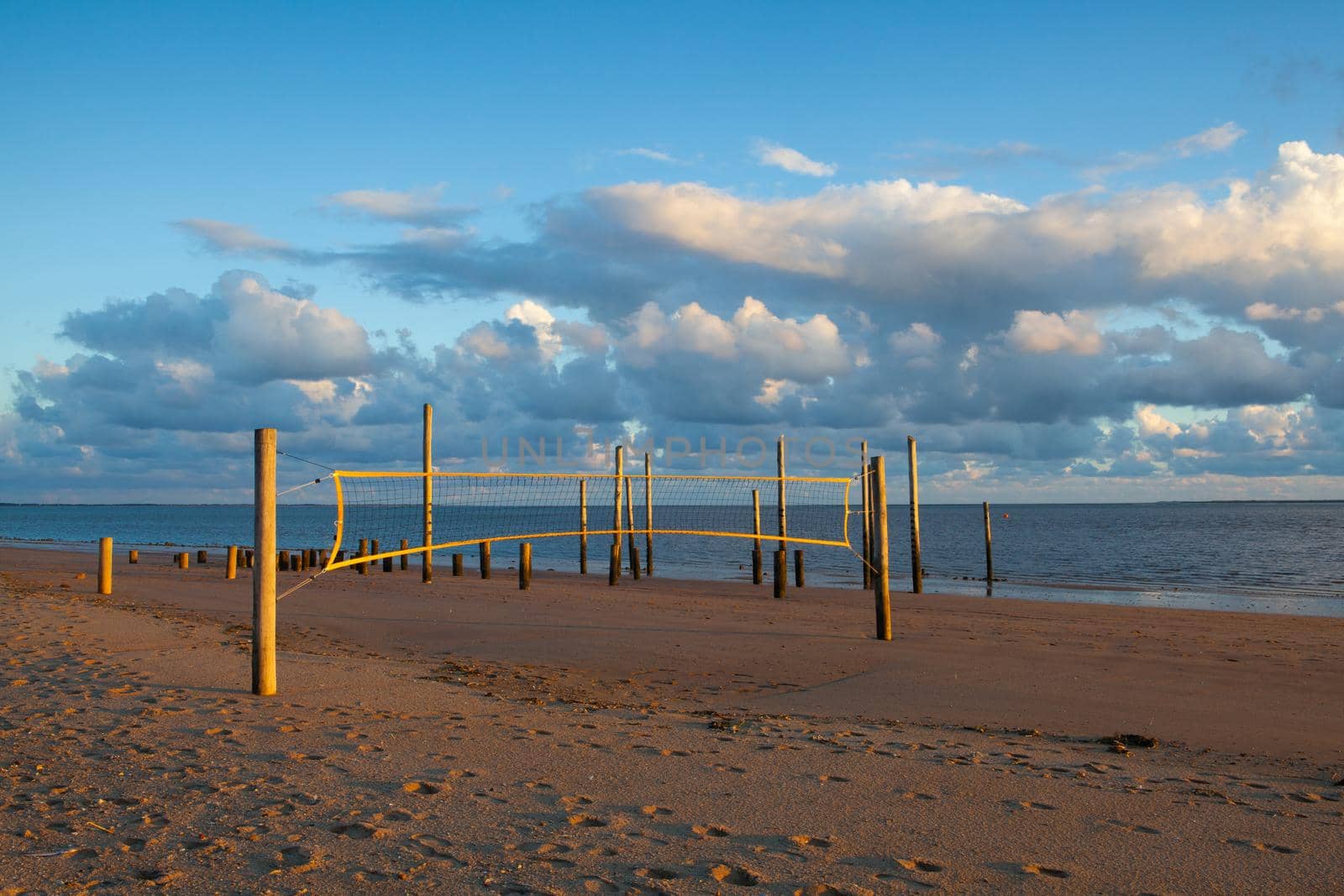 Sunset on the empty beach, Hjerting, Jutland, Denmark by CaptureLight