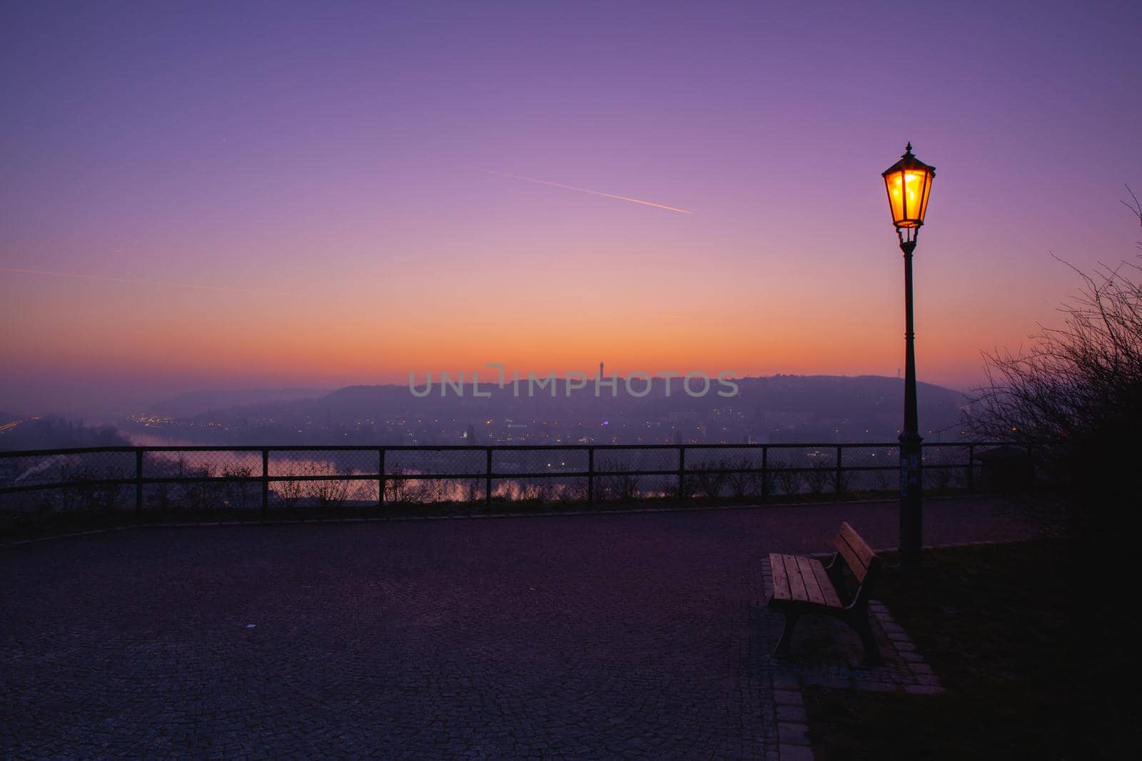 View from the Vysehrad fort in the dramatic sunset in Prague by CaptureLight