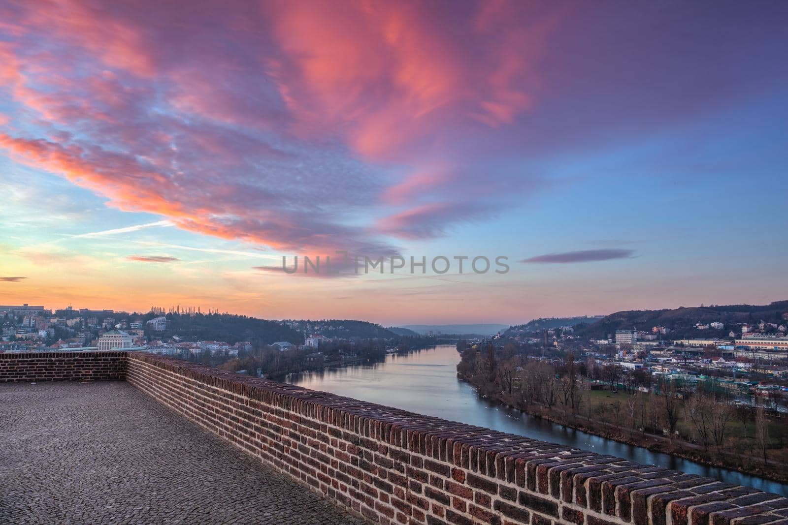 View from Vysehrad fort in the morning, Prague, Czech Republic by CaptureLight