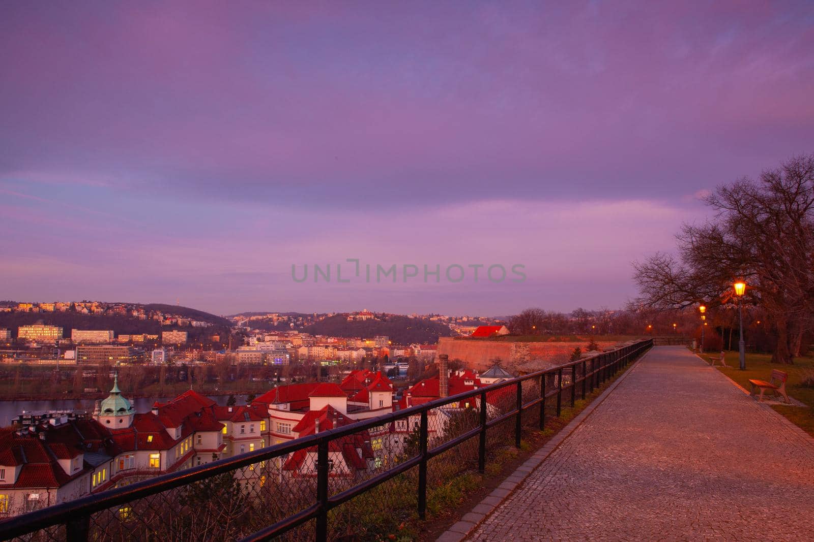 View from Vysehrad fort in the morning, Prague, Czech Republic.  by CaptureLight
