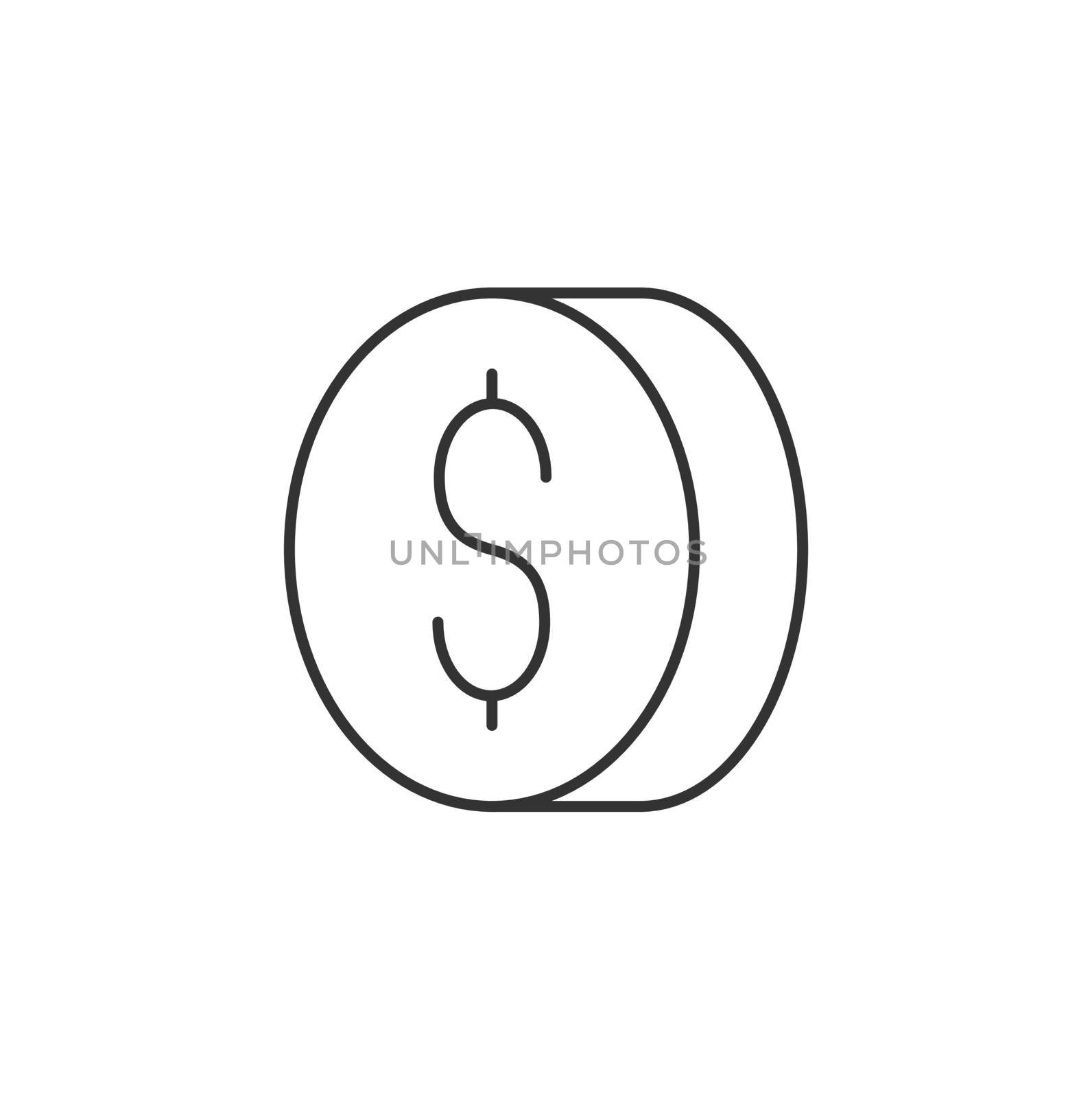 Coin Related Vector Line Icon. Sign Isolated on the White Background. Editable Stroke EPS file. Vector illustration.