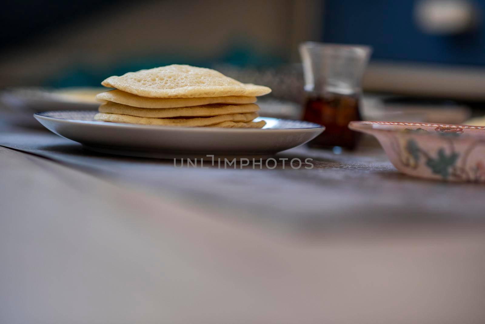 Atayef Qatayef, katayef is an Arab dessert commonly served during the month of Ramadan. Middle Eastern pancakes. High quality photo