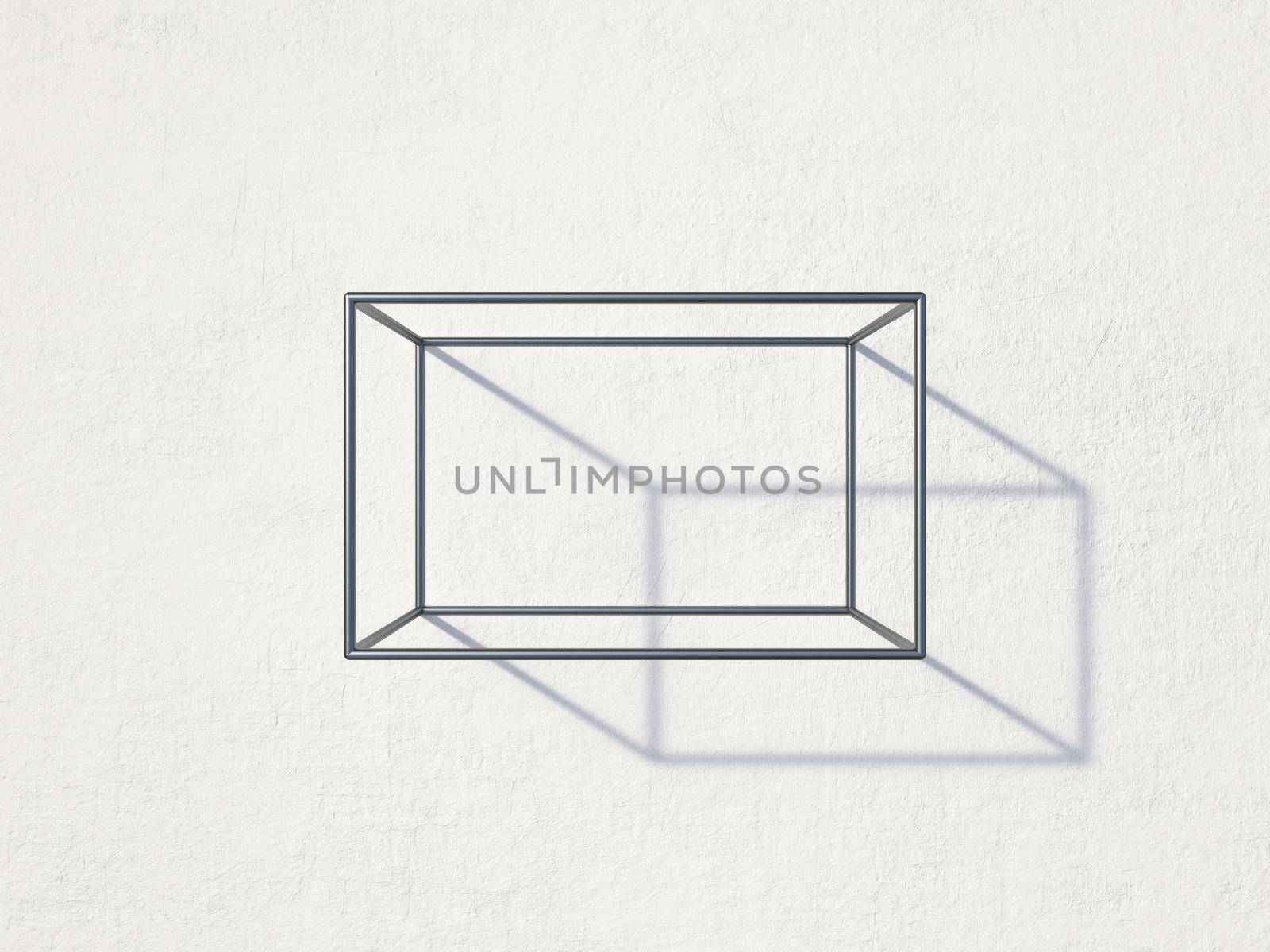 Single rectangular shaped wall rack 3D render illustration isolated on white background