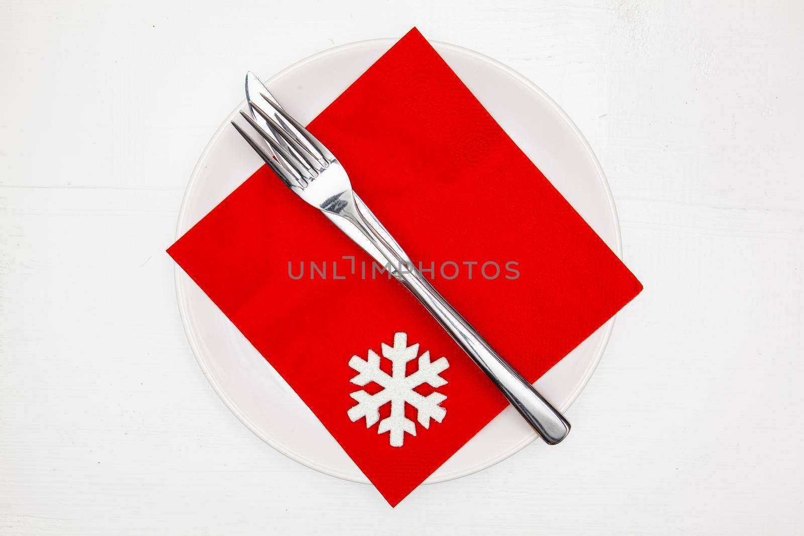 White plate and red Christmas decoration  by CaptureLight