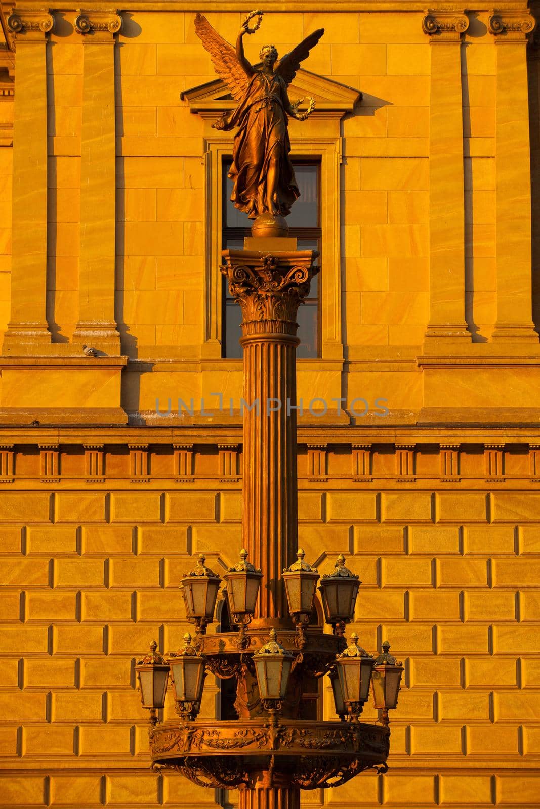 Historic street lamp in front of Rudolfinum, Prague, Czech Republic.  by CaptureLight