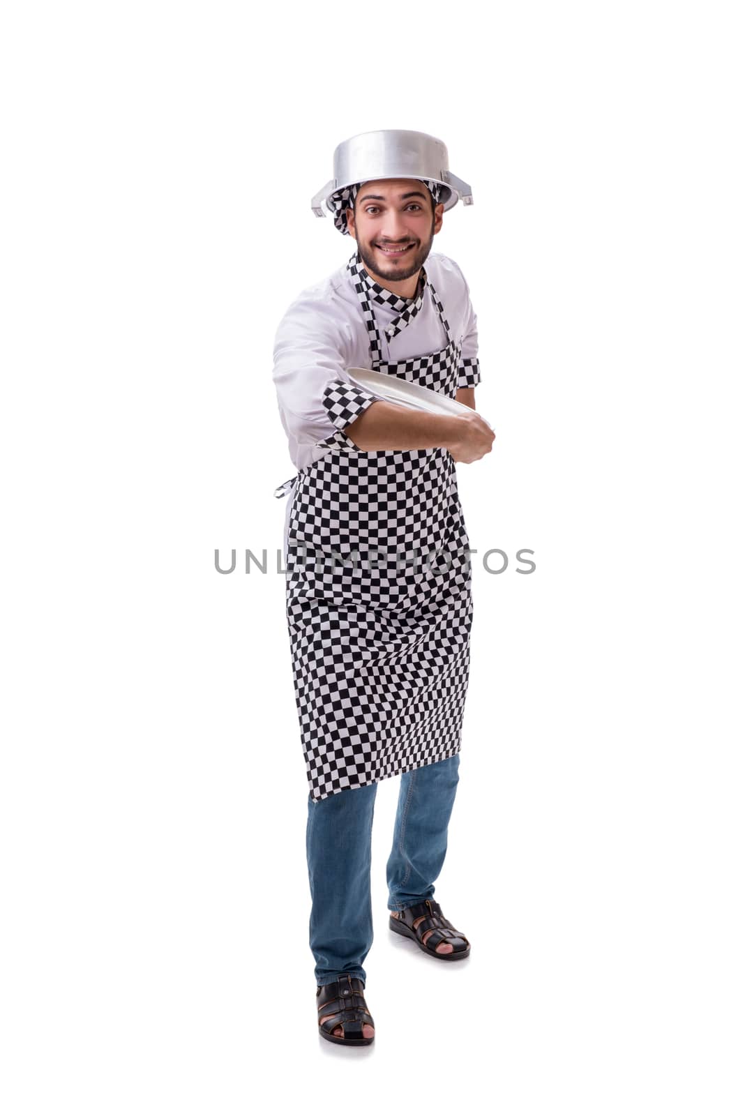 Male cook isolated on the white background