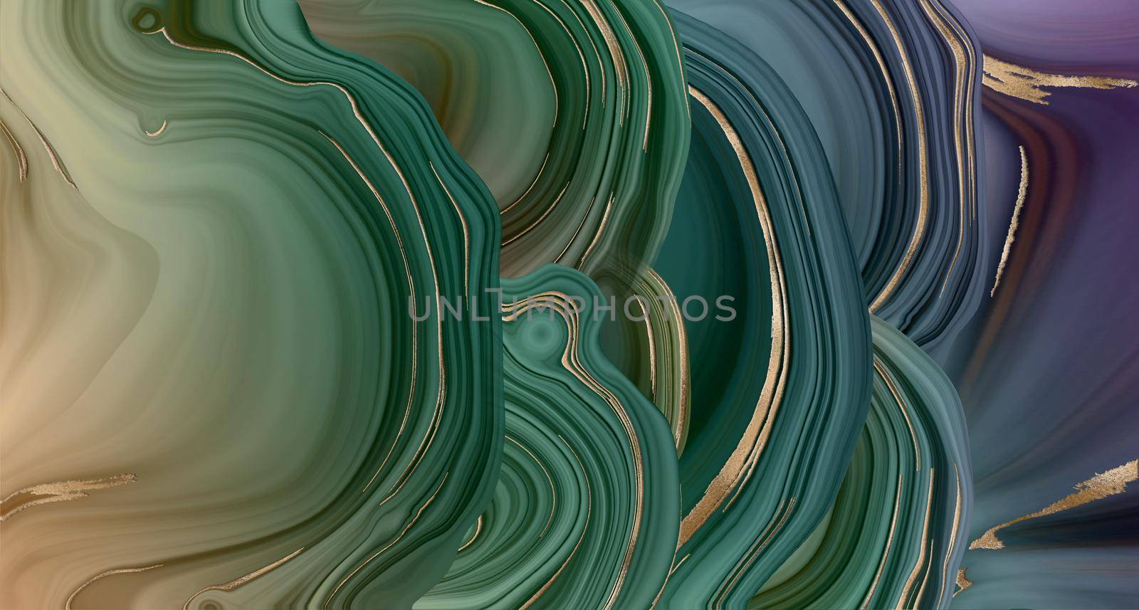 Abstract agate fantasy background in green. by NelliPolk