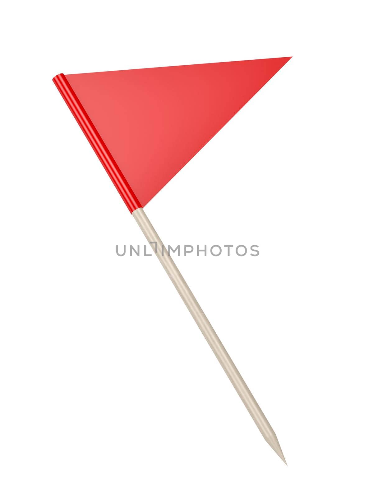 Red triangle toothpick flag, isolated on white background