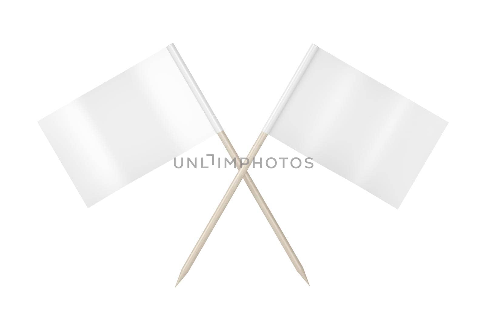 Two toothpick flags on white by magraphics