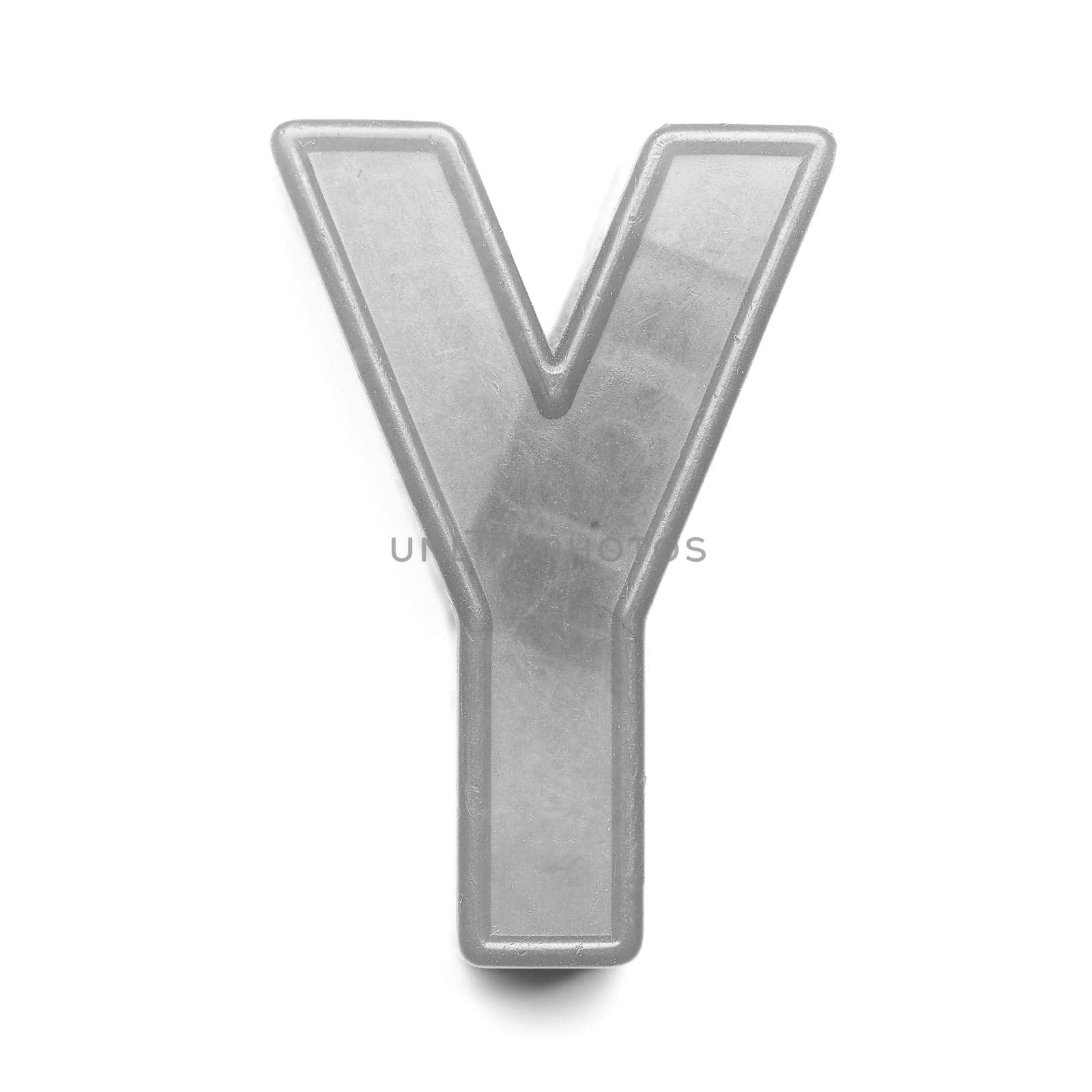 Magnetic uppercase letter Y of the British alphabet in black and white