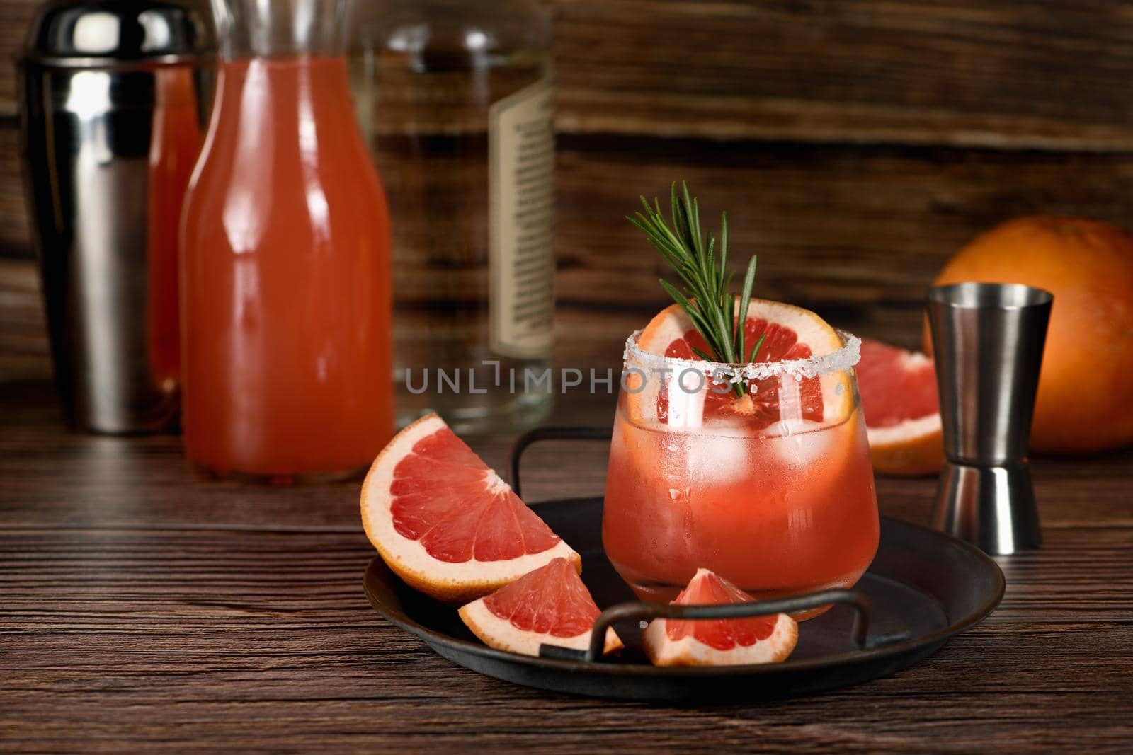 cocktail of fresh pink Paloma by Apolonia