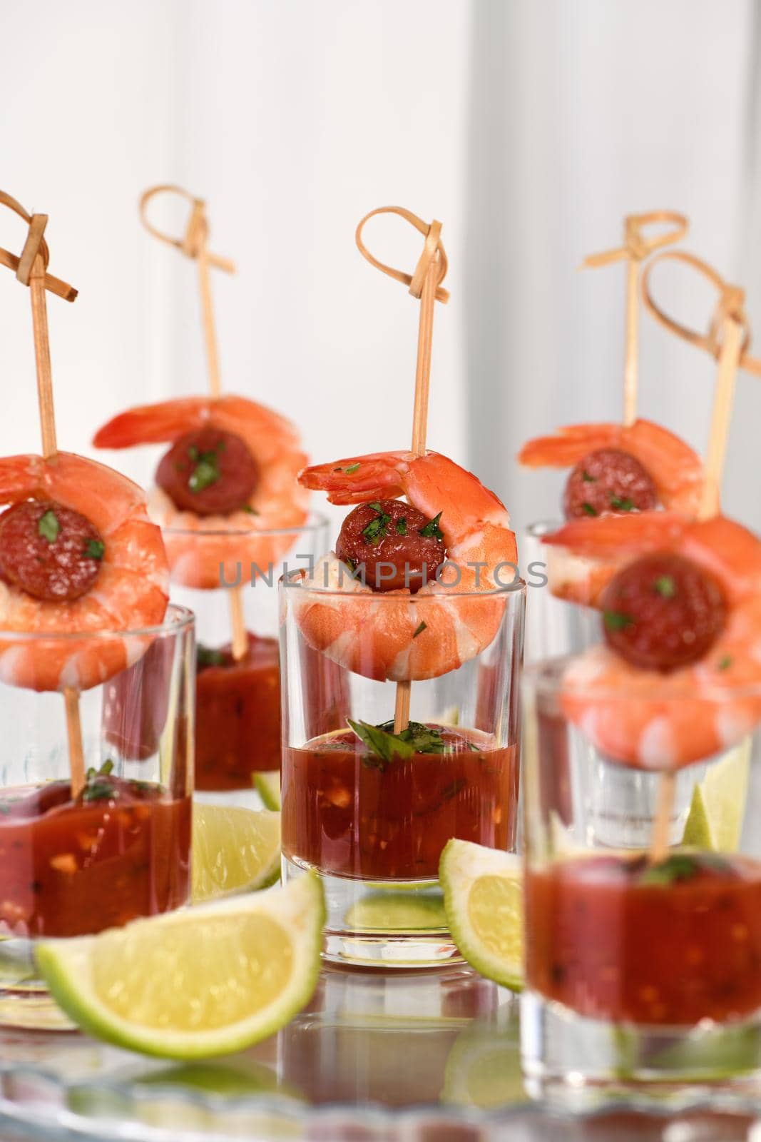 Appetizer shrimp with chorizo sausage by Apolonia