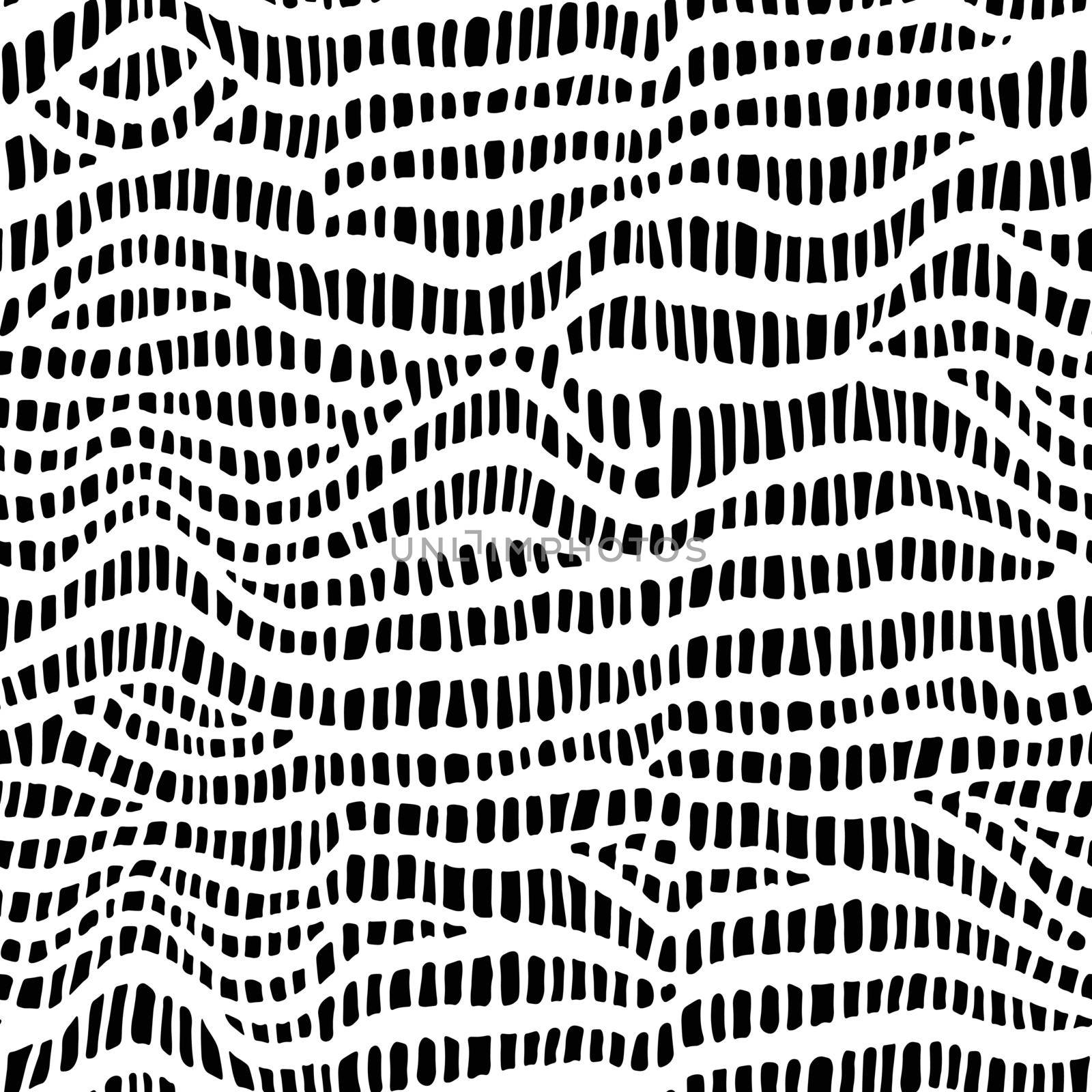Abstract modern crocodile leather seamless pattern. Animals trendy background. Black and white decorative vector illustration for print, fabric, textile. Modern ornament of stylized alligator skin by allaku