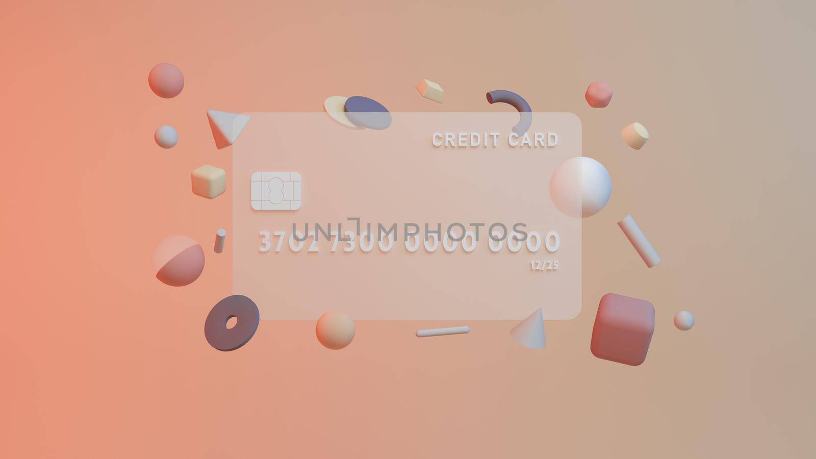 Debit or credit Card money coins isometric 3d rendering. geometric compoaition