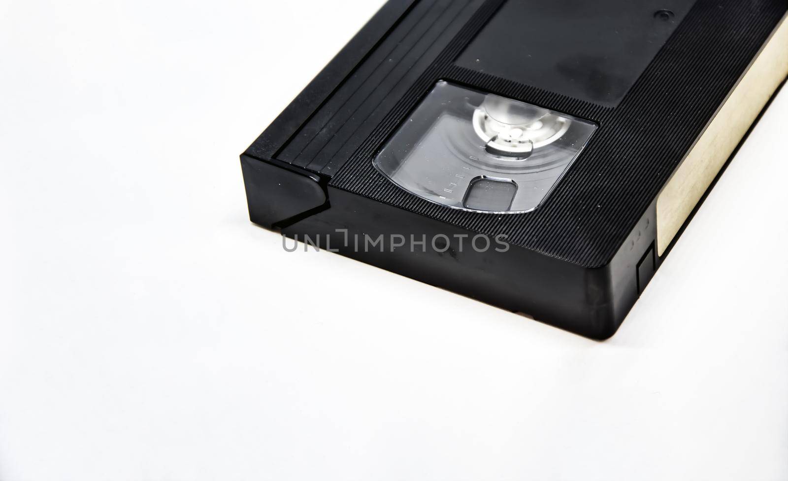 Close-up view of a VHS format videotape by rarrarorro