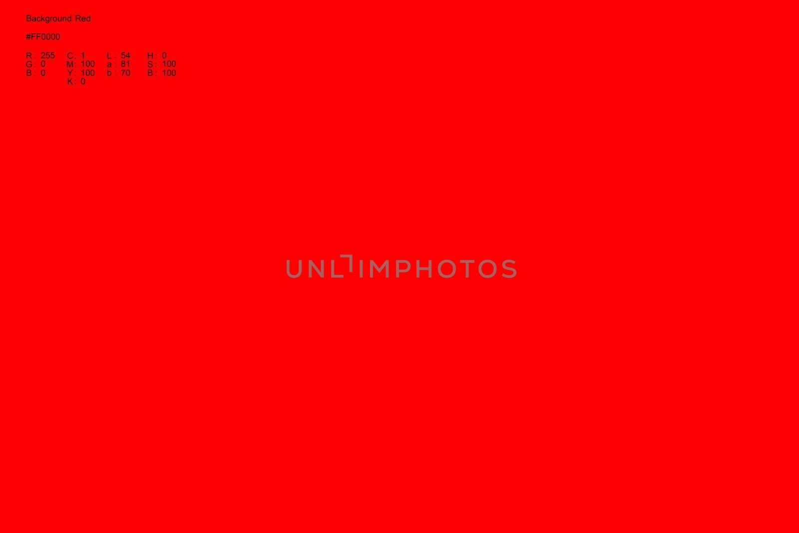 Abstract uniform Red rectangular background, template for design. Numeric color designation in the upper left corner