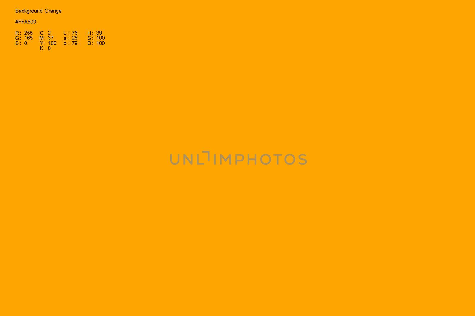 Abstract uniform Orange rectangular background, template for design. Numeric color designation in the upper left corner