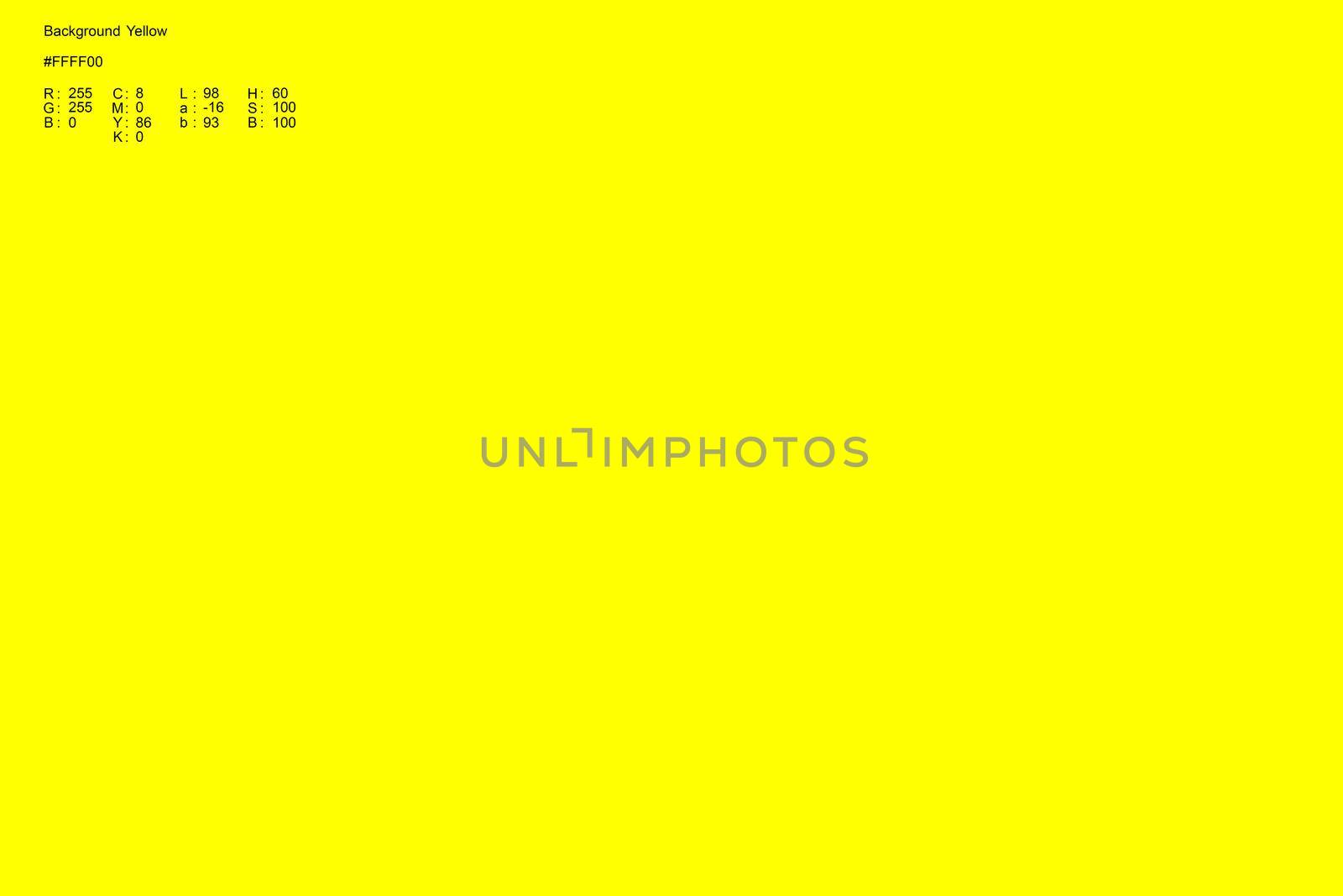 Abstract uniform Yellow rectangular background, template for design. Numeric color designation in the upper left corner