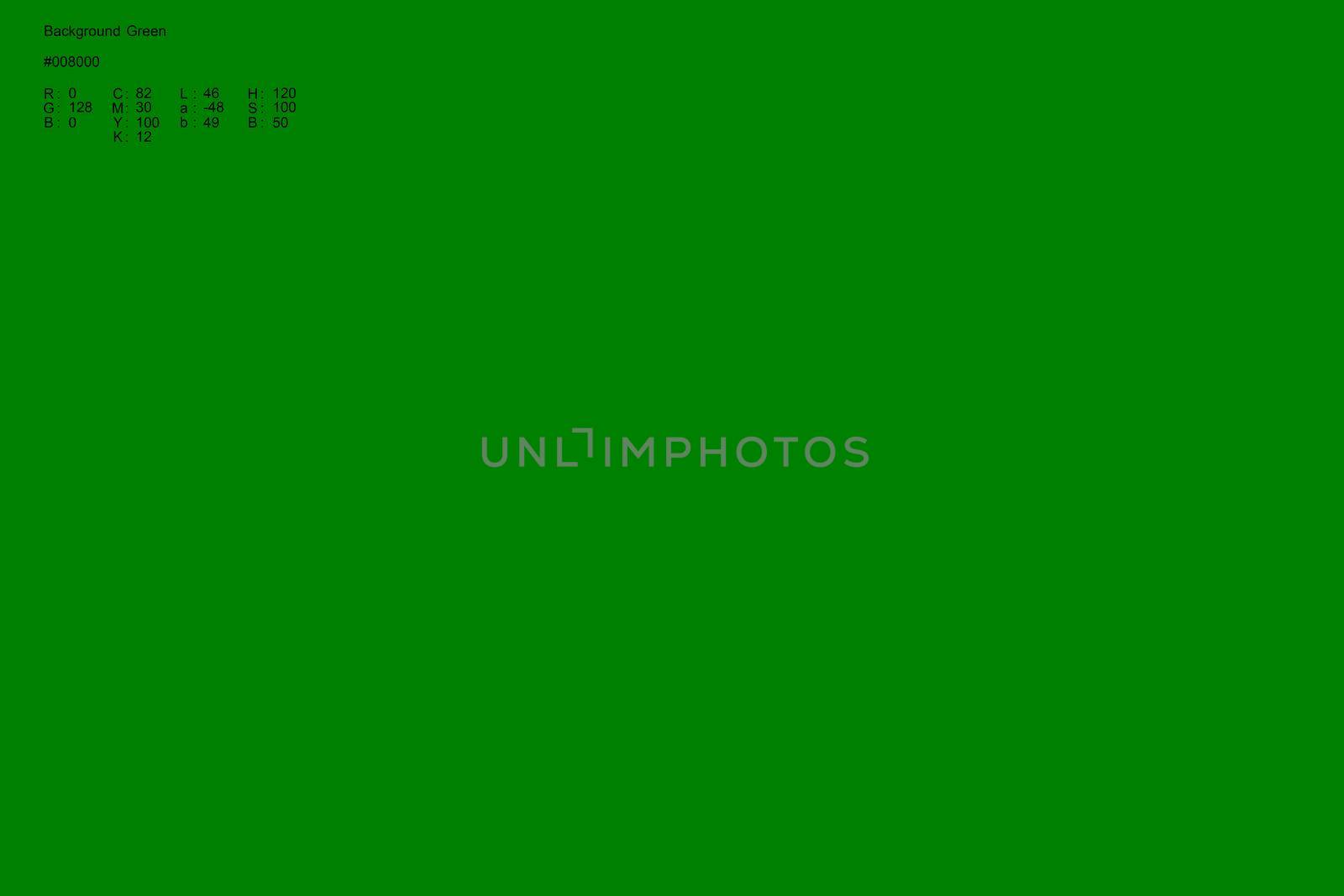 Abstract uniform green rectangular background, template for design. Numeric color designation in the upper left corner