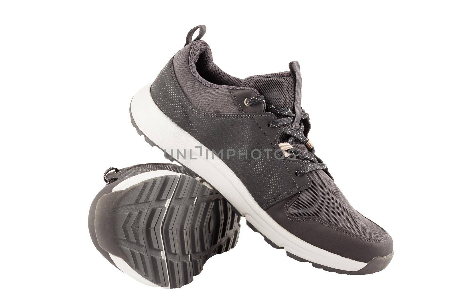 pair of black airmesh summer walking lightweight shoes isolated on white background by z1b