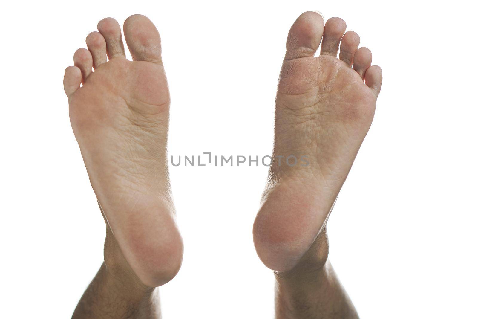 Human Soles of the feet isolated on White Background.