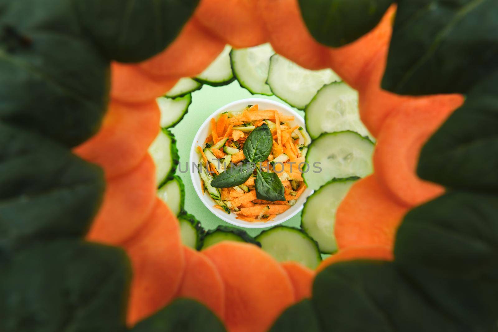 Carrot, Cucumber and Spinach Salad