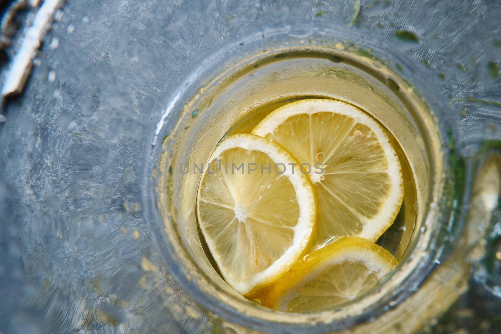 Lemon at the bottom of the decanter