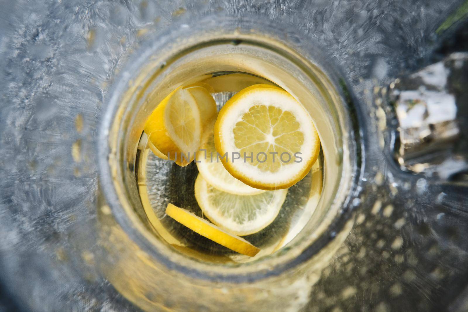 Lemon at the bottom of the decanter