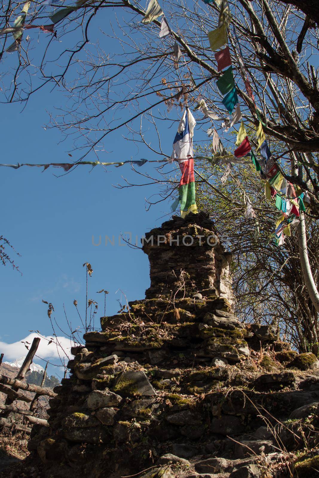 Colorful buddhist prayer flags by arvidnorberg