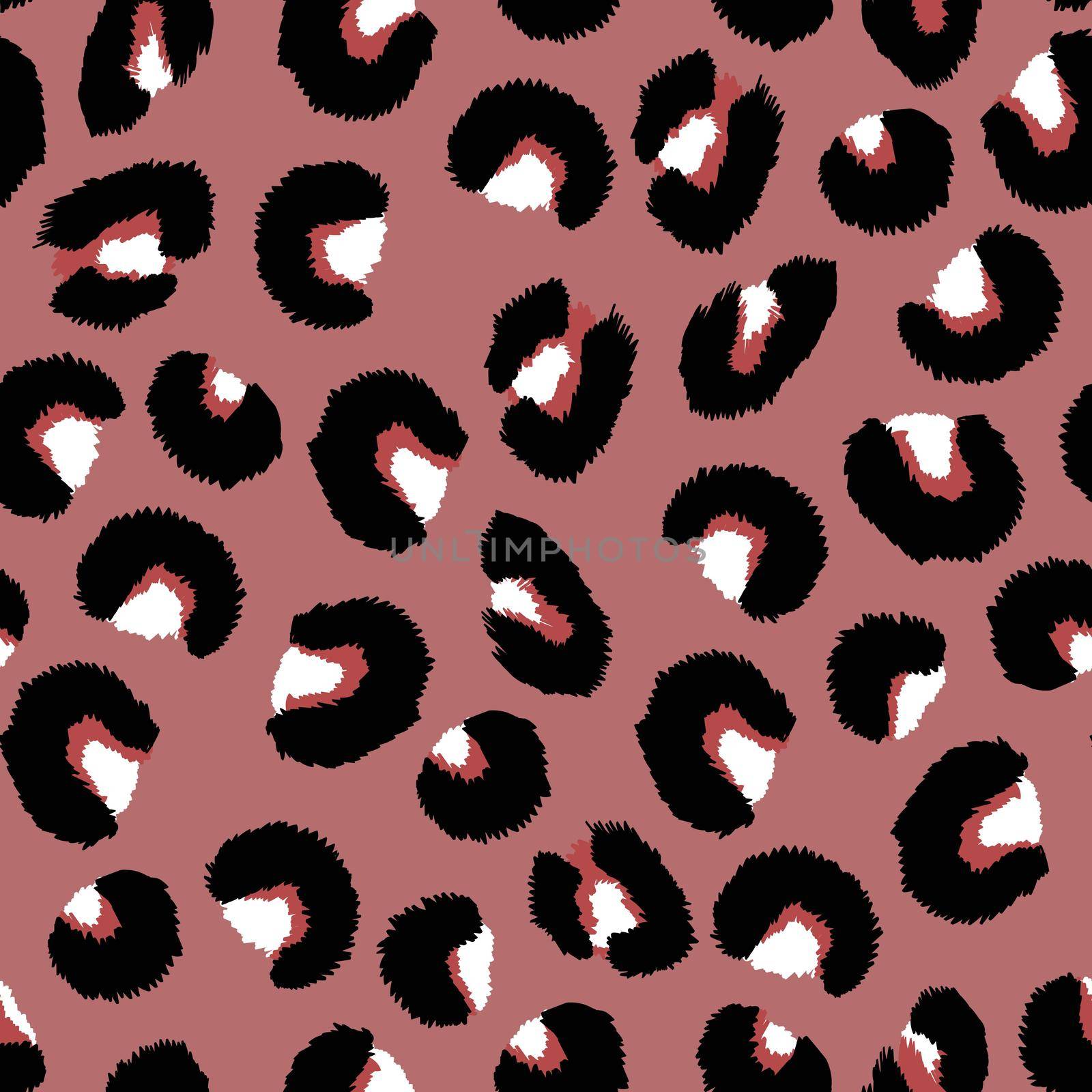 Abstract modern leopard seamless pattern. Animals trendy background. Pink and black decorative vector stock illustration for print, card, postcard, fabric, textile. Modern ornament of stylized skin.