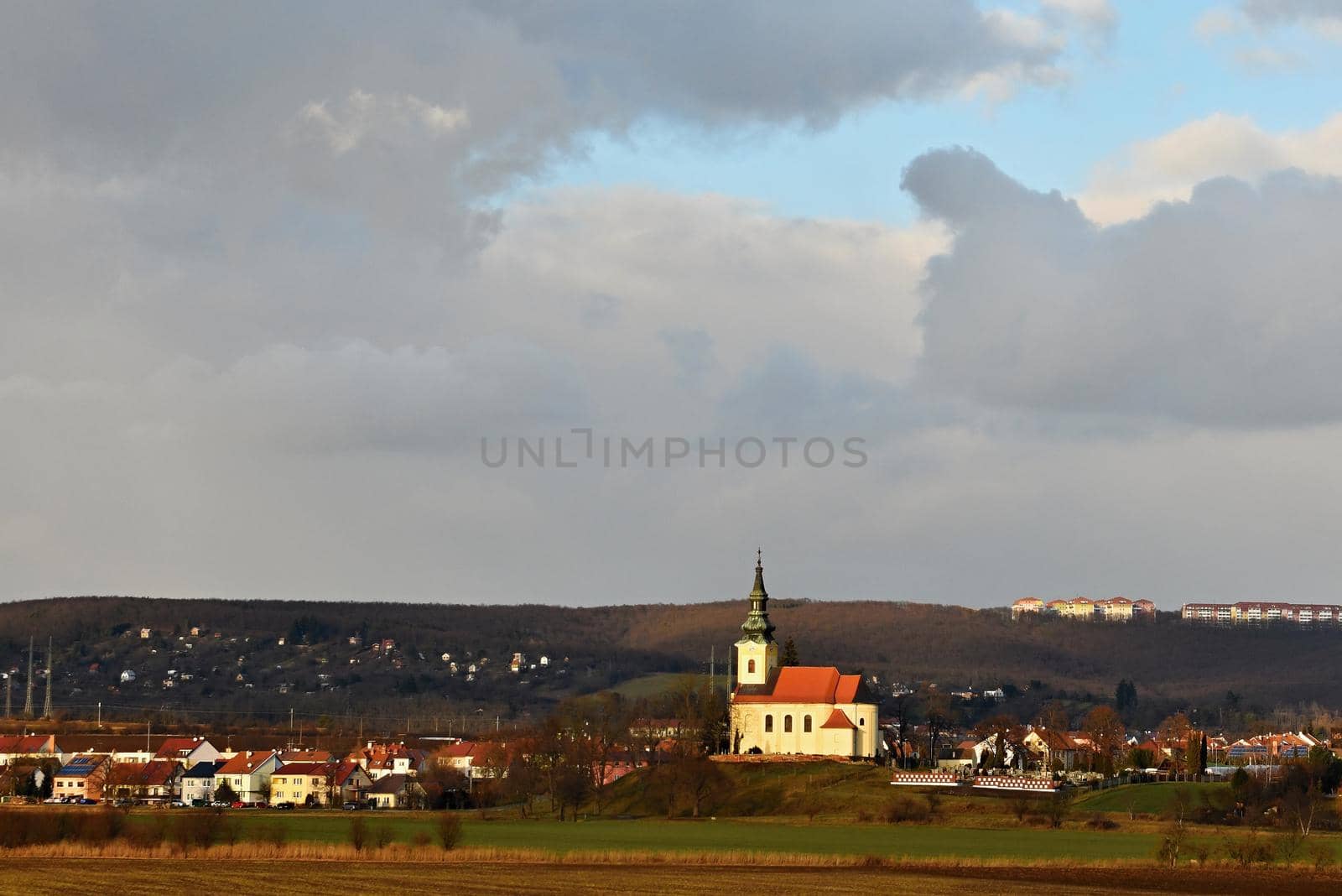 Nice ancient church. Troubsko - South Moravia - Czech Republic. Church of the Assumption.