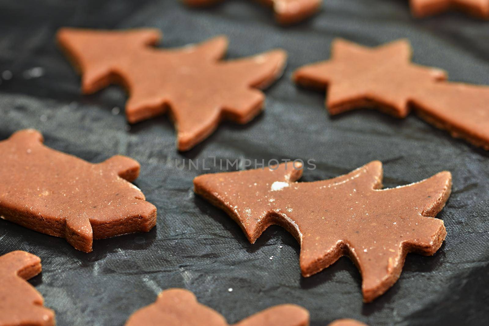 Baking home made Christmas cookies. Classical Czech tradition. Concept for the winter season, food and Christmas holidays. by Montypeter