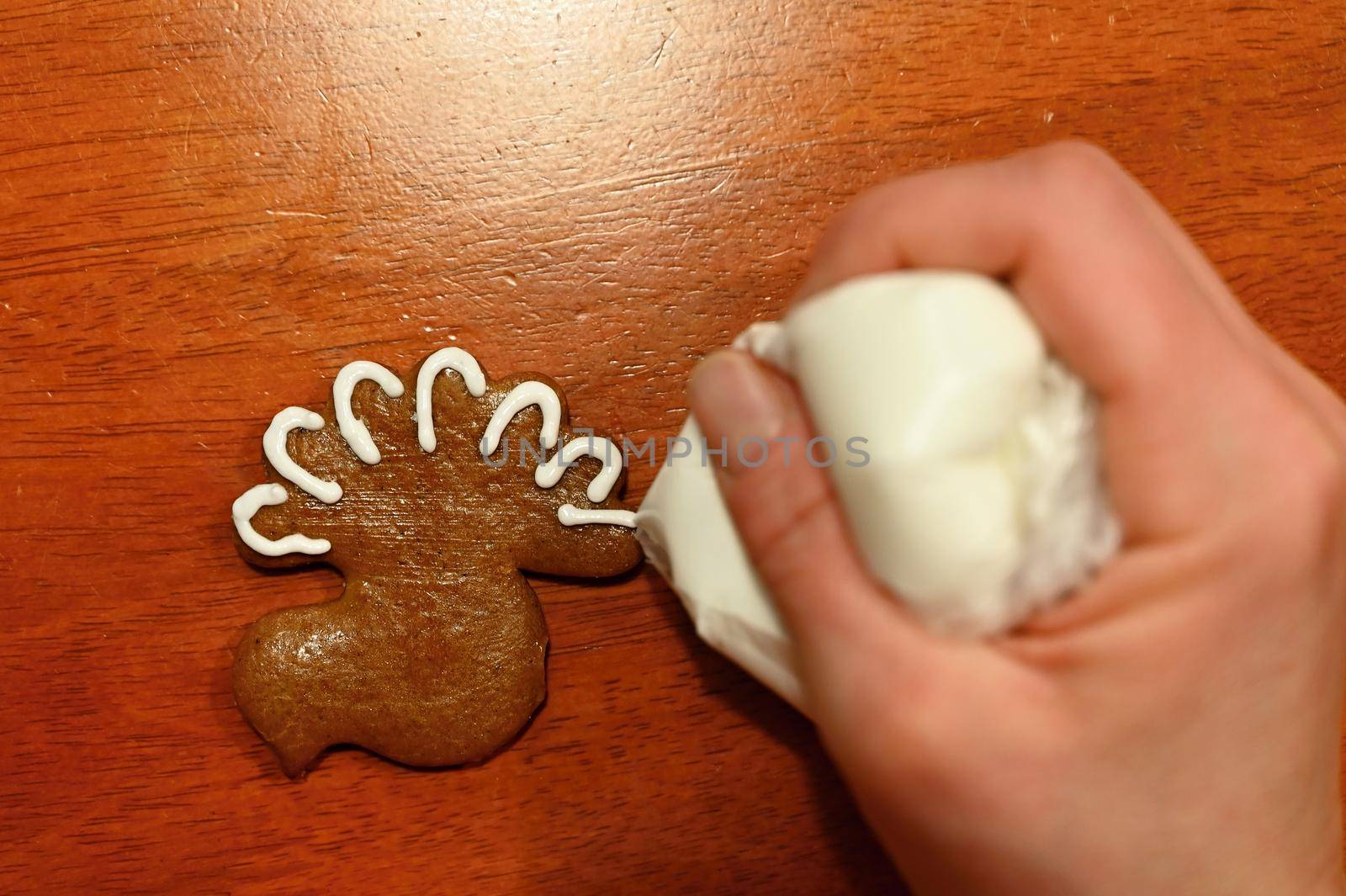 Christmas homemade gingerbread cookies. Festive concept with baking on Christmas time.