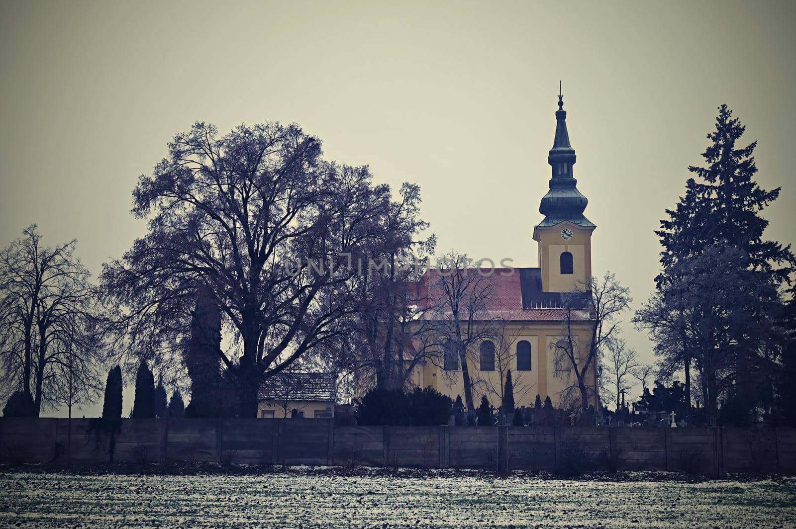 Nice ancient church. Troubsko - South Moravia - Czech Republic. Church of the Assumption. by Montypeter