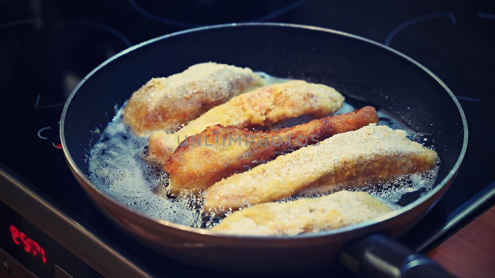 Traditional Czech Christmas Dinner. Fried fish - carp