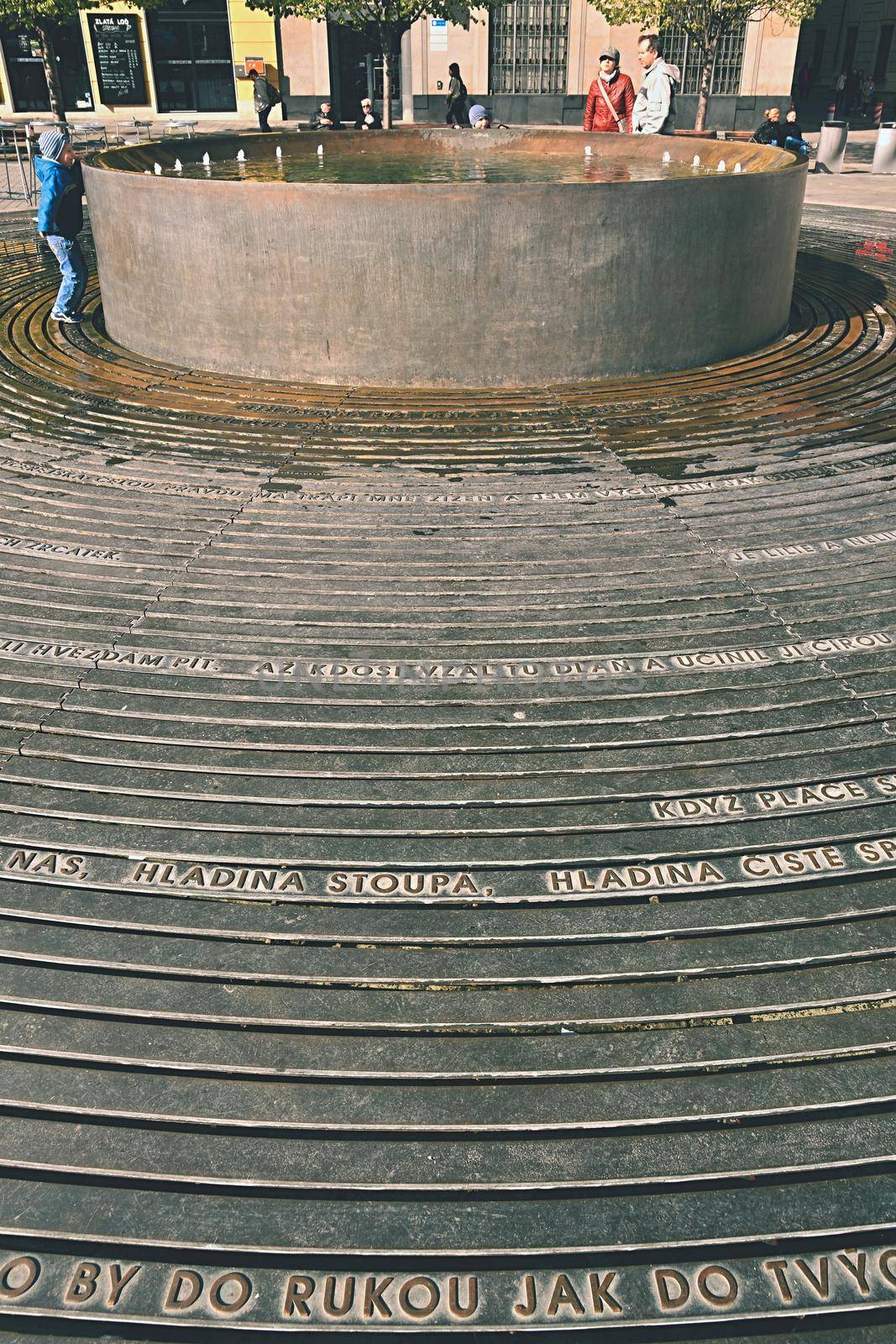 Brno - Czech Republic - Europe. City Center - Freedom Square - Fountain.