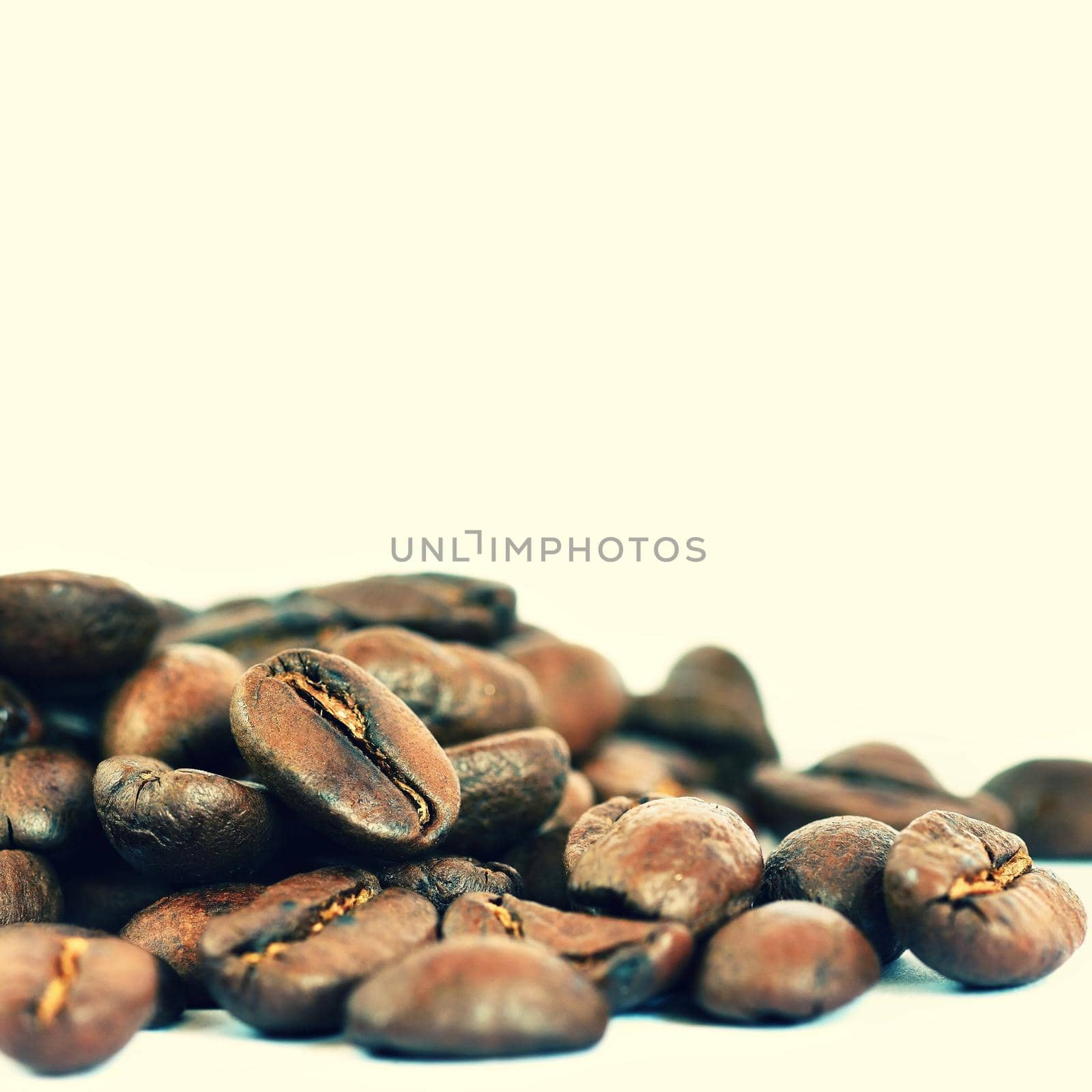 Coffee beans isolated on white clean background. by Montypeter