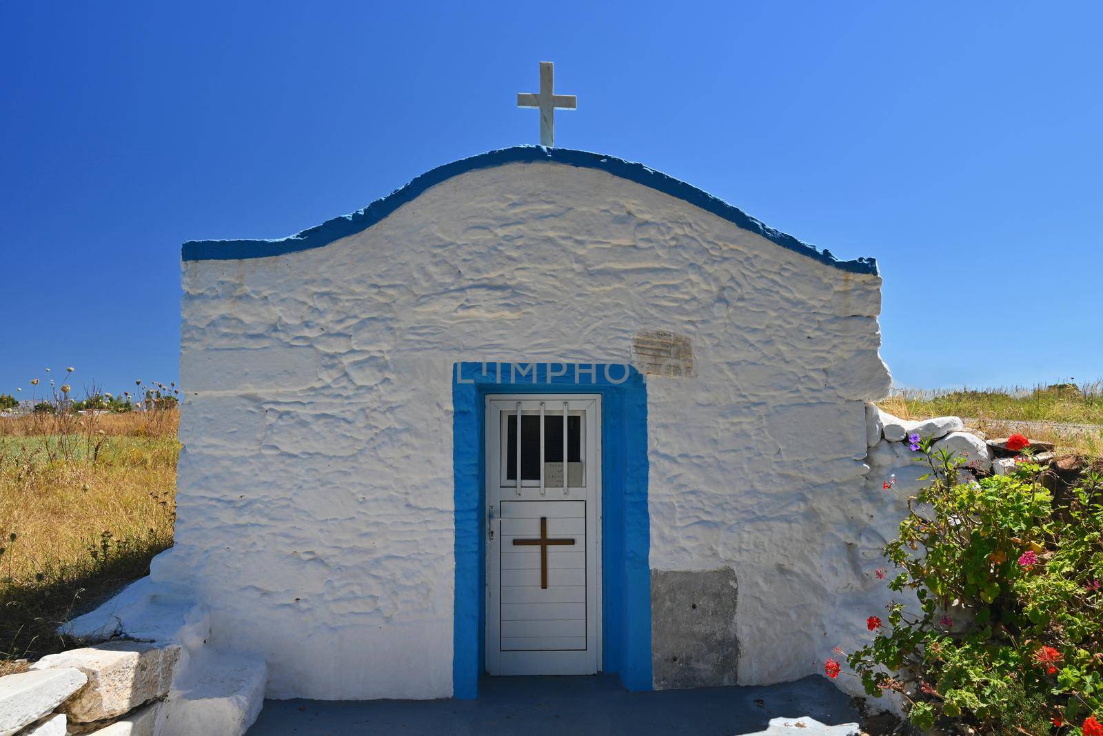 Traditional beautiful small chapel Greek style. Kos Island-Greece.