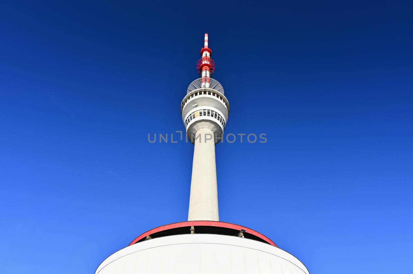 Highest Peak of Moravia, Praded 1492 m. Transmitter and lookout tower on the hill. Jeseniky Mountains Czech Republic