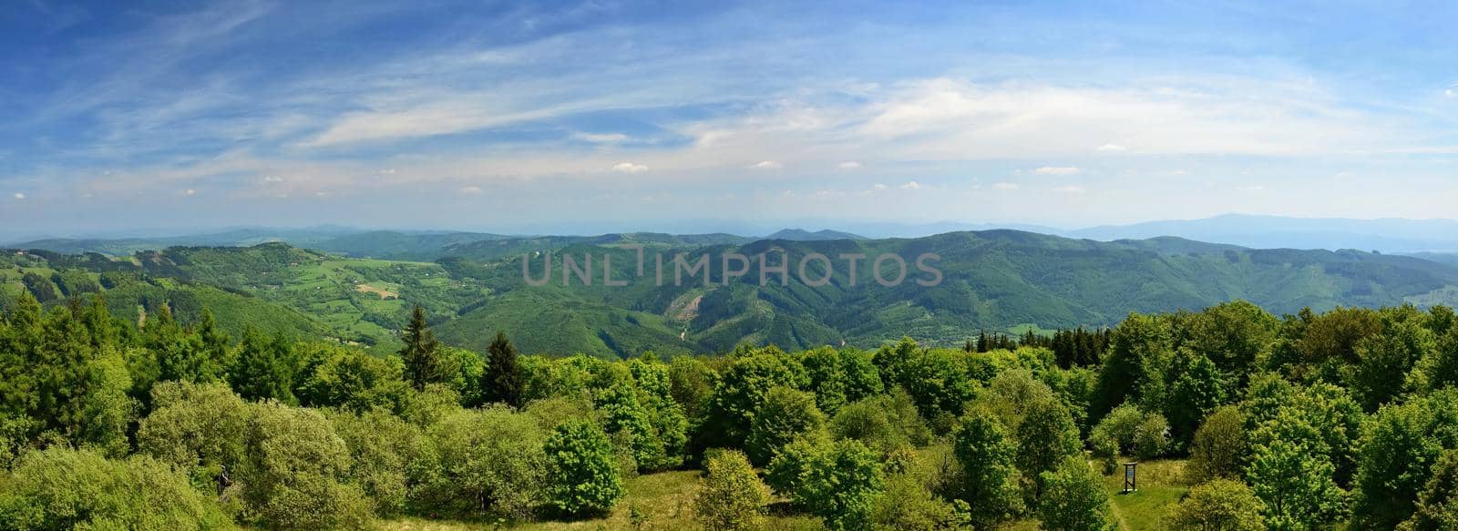 Beautiful landscape in the mountains in summer. Czech Republic - the White Carpathians - Europe. Summertime.