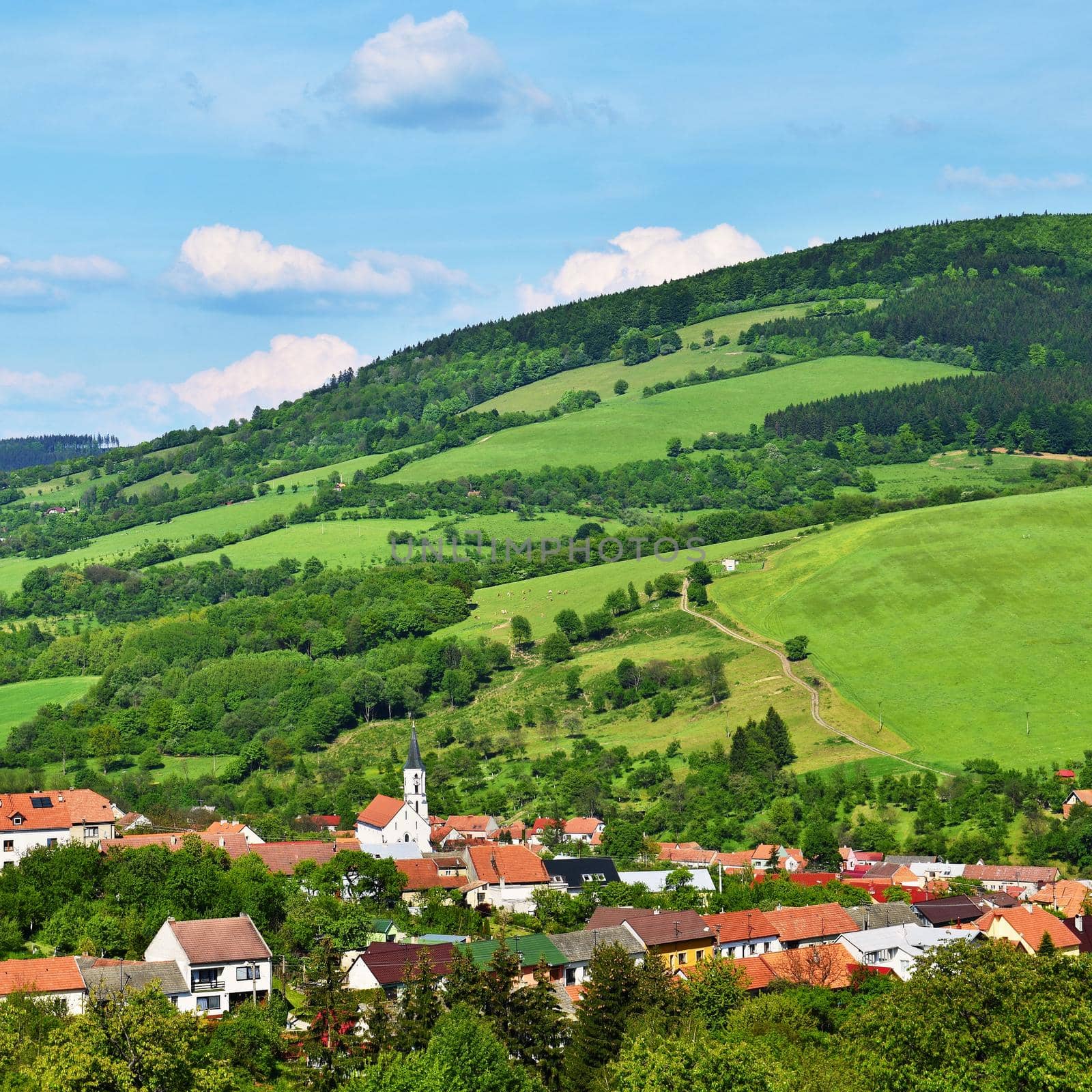 Beautiful landscape in the mountains in summer. Czech Republic - the White Carpathians - Europe.